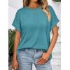 imageAUTOMET Womens Summer Tops Oversized Short Sleeve Business Casual T Shirts Trendy Fashion Clothes Spring Outfits 2025Blue Green