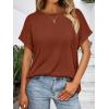 imageAUTOMET Womens Summer Tops Oversized Short Sleeve Business Casual T Shirts Trendy Fashion Clothes Spring Outfits 2025Brick Red