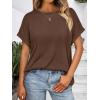 imageAUTOMET Womens Summer Tops Oversized Short Sleeve Business Casual T Shirts Trendy Fashion Clothes Spring Outfits 2025Brown