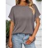 imageAUTOMET Womens Summer Tops Oversized Short Sleeve Business Casual T Shirts Trendy Fashion Clothes Spring Outfits 2025Coffee Grey