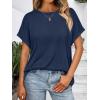 imageAUTOMET Womens Summer Tops Oversized Short Sleeve Business Casual T Shirts Trendy Fashion Clothes Spring Outfits 2025Navy
