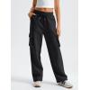 imageAUTOMET Womens Sweatpants Wide Leg Cargo Barrel Pants Fall Fashion Outfits Sweats Baggy Winter Clothes Parachute JoggersBlack