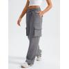 imageAUTOMET Womens Sweatpants Wide Leg Cargo Barrel Pants Fall Fashion Outfits Sweats Baggy Winter Clothes Parachute JoggersDarkgrey