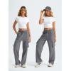 imageAUTOMET Womens Sweatpants Wide Leg Cargo Barrel Pants Fall Fashion Outfits Sweats Baggy Winter Clothes Parachute JoggersDarkgrey