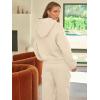imageAUTOMET Womens Sweatsuits 2 Piece Outfits Fall Sweat Sets Lounge Hoodies and Cargo Pants Wide Leg with PocketsApricot