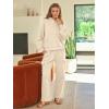 imageAUTOMET Womens Sweatsuits 2 Piece Outfits Fall Sweat Sets Lounge Hoodies and Cargo Pants Wide Leg with PocketsApricot