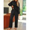 imageAUTOMET Womens Sweatsuits 2 Piece Outfits Fall Sweat Sets Lounge Hoodies and Cargo Pants Wide Leg with PocketsBlack