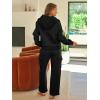 imageAUTOMET Womens Sweatsuits 2 Piece Outfits Fall Sweat Sets Lounge Hoodies and Cargo Pants Wide Leg with PocketsBlack