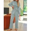 imageAUTOMET Womens Sweatsuits 2 Piece Outfits Fall Sweat Sets Lounge Hoodies and Cargo Pants Wide Leg with PocketsBluegreen