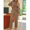 imageAUTOMET Womens Sweatsuits 2 Piece Outfits Fall Sweat Sets Lounge Hoodies and Cargo Pants Wide Leg with PocketsCoffee