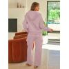 imageAUTOMET Womens Sweatsuits 2 Piece Outfits Fall Sweat Sets Lounge Hoodies and Cargo Pants Wide Leg with PocketsDarkpink