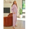 imageAUTOMET Womens Sweatsuits 2 Piece Outfits Fall Sweat Sets Lounge Hoodies and Cargo Pants Wide Leg with PocketsDarkpink