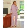 imageAUTOMET Womens Sweatsuits 2 Piece Outfits Fall Sweat Sets Lounge Hoodies and Cargo Pants Wide Leg with PocketsDarkpink