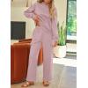 imageAUTOMET Womens Sweatsuits 2 Piece Outfits Fall Sweat Sets Lounge Hoodies and Cargo Pants Wide Leg with PocketsDarkpink