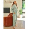 imageAUTOMET Womens Sweatsuits 2 Piece Outfits Fall Sweat Sets Lounge Hoodies and Cargo Pants Wide Leg with PocketsGreen