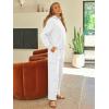 imageAUTOMET Womens Sweatsuits 2 Piece Outfits Fall Sweat Sets Lounge Hoodies and Cargo Pants Wide Leg with PocketsWhite
