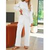 imageAUTOMET Womens Sweatsuits 2 Piece Outfits Fall Sweat Sets Lounge Hoodies and Cargo Pants Wide Leg with PocketsWhite