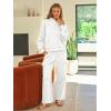 imageAUTOMET Womens Sweatsuits 2 Piece Outfits Fall Sweat Sets Lounge Hoodies and Cargo Pants Wide Leg with PocketsWhite