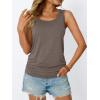 imageAUTOMET Womens Tank Tops 2025 Sleeveless Square Round Neck Ruched Spring Summer Tee Shirts Basic Outfits Trendy ClothesCoffeegrey