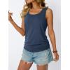 imageAUTOMET Womens Tank Tops 2025 Sleeveless Square Round Neck Ruched Spring Summer Tee Shirts Basic Outfits Trendy ClothesDarkblue