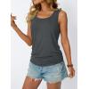 imageAUTOMET Womens Tank Tops 2025 Sleeveless Square Round Neck Ruched Spring Summer Tee Shirts Basic Outfits Trendy ClothesGrey