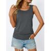imageAUTOMET Womens Tank Tops 2025 Sleeveless Square Round Neck Ruched Spring Summer Tee Shirts Basic Outfits Trendy ClothesGrey