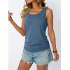 imageAUTOMET Womens Tank Tops 2025 Sleeveless Square Round Neck Ruched Spring Summer Tee Shirts Basic Outfits Trendy ClothesGreyblue