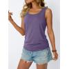 imageAUTOMET Womens Tank Tops 2025 Sleeveless Square Round Neck Ruched Spring Summer Tee Shirts Basic Outfits Trendy ClothesGreypurple