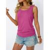 imageAUTOMET Womens Tank Tops 2025 Sleeveless Square Round Neck Ruched Spring Summer Tee Shirts Basic Outfits Trendy ClothesHotpink
