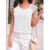 imageAUTOMET Womens Tops Casual Dressy Lace Summer Tee 2025 Cap Sleeve T Shirts Cute Basic Trendy Fashion Spring OutfitsWhite