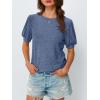 imageAUTOMET Womens Tops Summer Sweater Long Tunic Dressy Casual Blouses Business Cute Trendy Short Sleeve Shirt 2025Blue