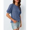 imageAUTOMET Womens Tops Summer Sweater Long Tunic Dressy Casual Blouses Business Cute Trendy Short Sleeve Shirt 2025Blue