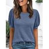 imageAUTOMET Womens Tops Summer Sweater Long Tunic Dressy Casual Blouses Business Cute Trendy Short Sleeve Shirt 2025Blue