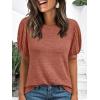 imageAUTOMET Womens Tops Summer Sweater Long Tunic Dressy Casual Blouses Business Cute Trendy Short Sleeve Shirt 2025Brown