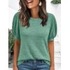 imageAUTOMET Womens Tops Summer Sweater Long Tunic Dressy Casual Blouses Business Cute Trendy Short Sleeve Shirt 2025Green
