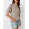 imageAUTOMET Womens Tops Summer Sweater Long Tunic Dressy Casual Blouses Business Cute Trendy Short Sleeve Shirt 2025Khaki