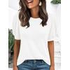 imageAUTOMET Womens Tops Summer Sweater Long Tunic Dressy Casual Blouses Business Cute Trendy Short Sleeve Shirt 2025White