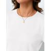 imageAUTOMET Womens Tops Summer Sweater Long Tunic Dressy Casual Blouses Business Cute Trendy Short Sleeve Shirt 2025White