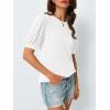 imageAUTOMET Womens Tops Summer Sweater Long Tunic Dressy Casual Blouses Business Cute Trendy Short Sleeve Shirt 2025White