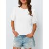 imageAUTOMET Womens Tops Summer Sweater Long Tunic Dressy Casual Blouses Business Cute Trendy Short Sleeve Shirt 2025White
