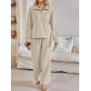 imageAUTOMET Womens Track Suits Set Sweatsuits Two Piece Outfits Lounge Sets Half Zip Lapel Sweatshirts Fall Fashion ClothesKhaki