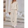 imageAUTOMET Womens Two Piece Lounge Sets Sweatsuits Outfit Wide Leg Sweatpants Tracksuit Loungewear Sweatshirt with PocketsApricot