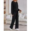 imageAUTOMET Womens Two Piece Lounge Sets Sweatsuits Outfit Wide Leg Sweatpants Tracksuit Loungewear Sweatshirt with PocketsBlack