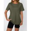 imageAUTOMET Womens Workout Tops Short Sleeve Gym Shirts Summer Athletic Yoga Tshirts Loose Fit Casual Clothes 2025Armygreen