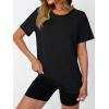 imageAUTOMET Womens Workout Tops Short Sleeve Gym Shirts Summer Athletic Yoga Tshirts Loose Fit Casual Clothes 2025Black