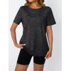 imageAUTOMET Womens Workout Tops Short Sleeve Gym Shirts Summer Athletic Yoga Tshirts Loose Fit Casual Clothes 2025Blackgrey