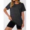 imageAUTOMET Womens Workout Tops Short Sleeve Gym Shirts Summer Athletic Yoga Tshirts Loose Fit Casual Clothes 2025Blackgrey