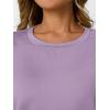 imageAUTOMET Womens Workout Tops Short Sleeve Gym Shirts Summer Athletic Yoga Tshirts Loose Fit Casual Clothes 2025Purple