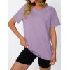 imageAUTOMET Womens Workout Tops Short Sleeve Gym Shirts Summer Athletic Yoga Tshirts Loose Fit Casual Clothes 2025Purple