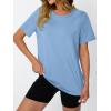 imageAUTOMET Womens Workout Tops Short Sleeve Gym Shirts Summer Athletic Yoga Tshirts Loose Fit Casual Clothes 2025Skyblue